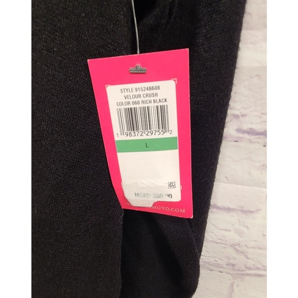 Vince Camuto Velour Crush V Neck Pullover Sweatshirt Rich Black Women's L - Picture 8 of 8